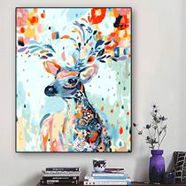 DIY digital oil painting custom deer coloring coloring Hand-painted decorative oil painting