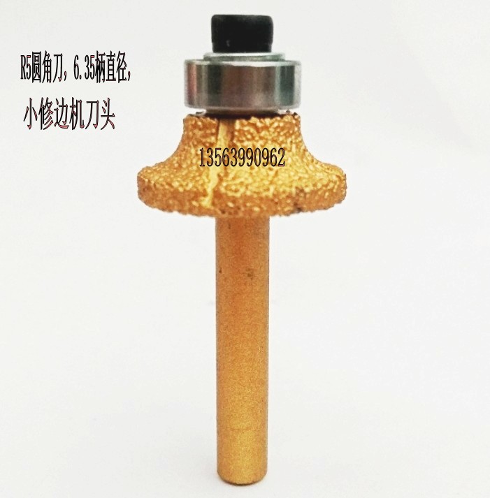 Brazed diamond knife head Hengli round knife 6 35 diameter trimmer knife head R5 round corner knife 1 round