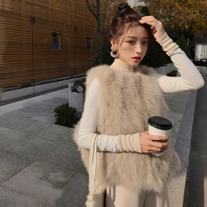 Fur Vest for Women 2026 Autumn and Winter New Tuscany Short Style Korean Version Imitation Fox Fur Rabbit Fur Vest Jacket