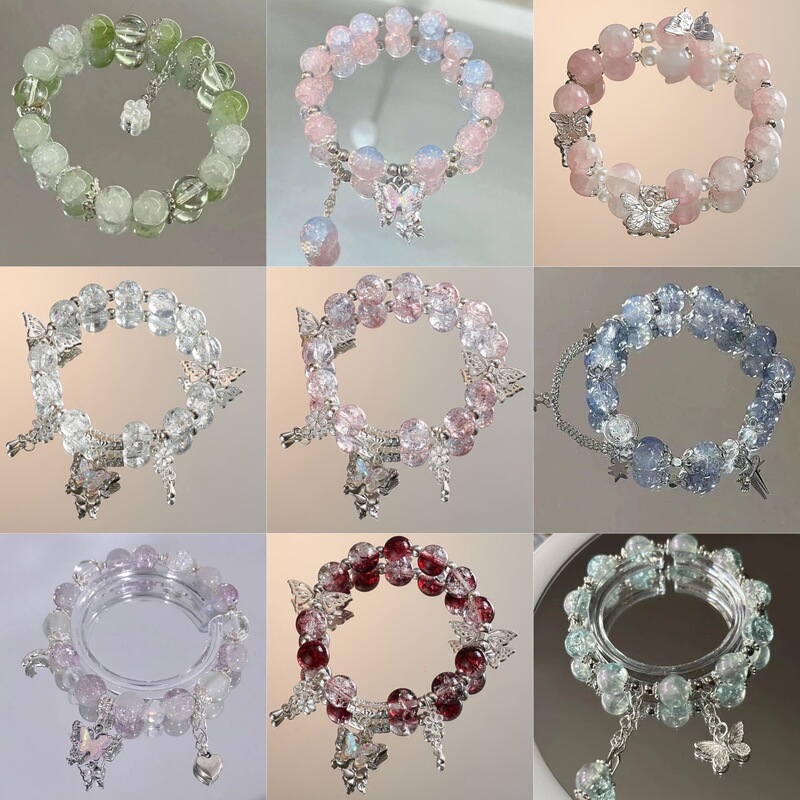 Sweet and Versatile Butterfly Beaded Bracelet Design, Trendy Jewelry for Women, Gift for Girlfriend, High Aesthetic Value, New Style Friendship Bracelet Gift