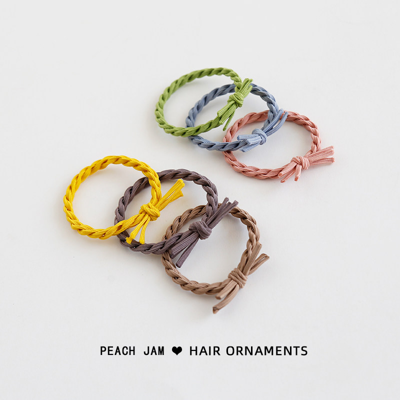 Japan-South Korea sweet and meritless elastic Zahair Hair Rubber Band Hair Rope Korea Hairdresser 100 hitch Haired Women's Head Accessories Hair Ring