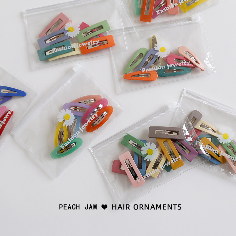ins ~ Summer dazzle color hair clip BB clip simple small fresh bangs clip cute net red edge clip hair hair ornaments