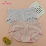 Hoa mới đồ lót cổ tích bạc ion oxy bảo vệ mùa thu và mùa đông Mới sợi hai màu cotton thắt lưng phẳng góc đồ lót phụ nữ - Eo cao