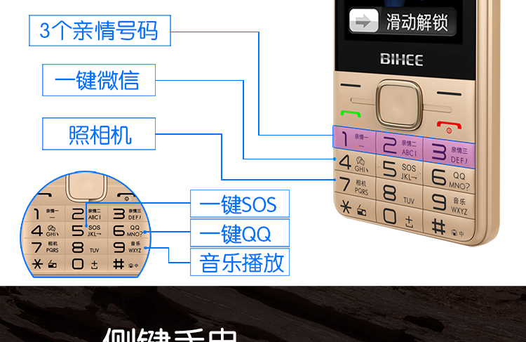 BIHEE A7 + 4G Netcom viễn thông di động đầy đủ của điện thoại thông minh cho các nhân vật già màn hình lớn máy già thẻ kép dual-mode - Điện thoại di động điện thoại apple