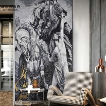 Personality Design Living Room Sofa Mosaic background wall tiles Nordic cultural wall Puzzle Cut minimalist Modern