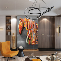 Horse Head Mosaic Background Wall Brief Modern Living Room Genguan Aisle Background Jigsaw Puzzle Cut Parquet Tiles