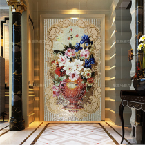 Meritocratic CUSTOM OIL PAINTING MOSAIC FINE CUT PAINTING PUZZLE BACKGROUND WALL EUROSTYLE FLOWER BASKET GENGUAN AISLE HOTEL DECORATION PAINTING