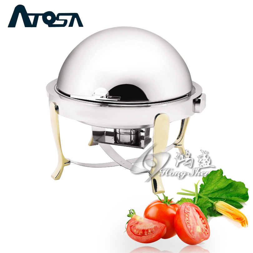 Brand Dining Furnace Round Gilded Stainless Steel Full Flip Insulation Buffet Stove Buffet Stove Buffet Oven