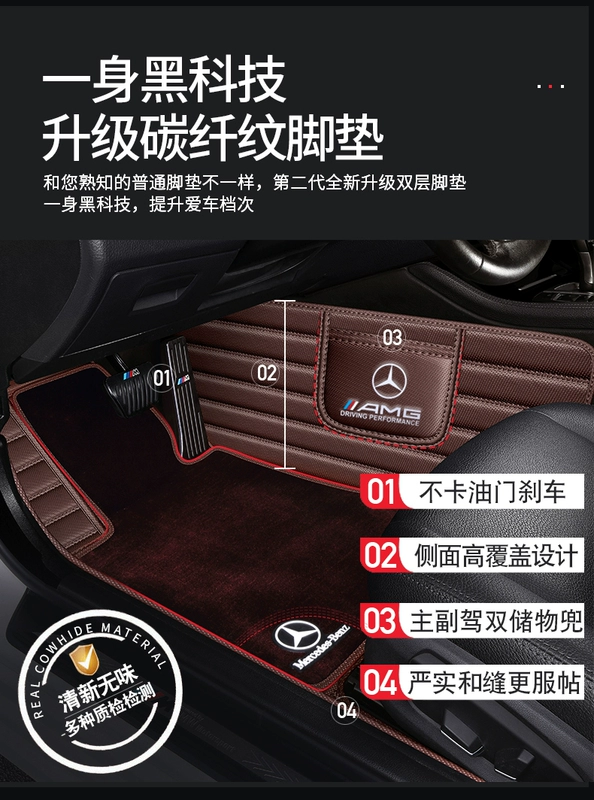 2020 mới Mercedes-Benz C260L C200L C180L 2019 Mercedes-Benz C-class chuyên dụng lót sàn ô tô kín hoàn toàn thảm lót taplo ô tô thảm lót sàn ô tô nhập khẩu thái lan