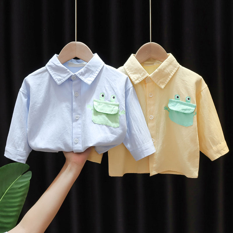 Boys long sleeve shirt Autumn children's spring and Autumn children's clothing Children's top Baby Foreign school jacket Baby cartoon shirt
