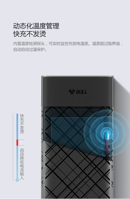 Bull di động cung cấp năng lượng 10000 mAh chính hãng Apple Android điện thoại di động phổ cập sạc nhanh kho báu 10.000 - Ngân hàng điện thoại di động