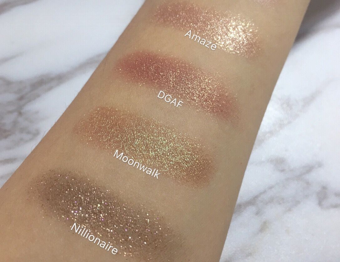 American Colourpop card bong bóng nghiền lắp ráp phấn mắt ba màu - Bóng mắt phấn mắt nhũ kim tuyến