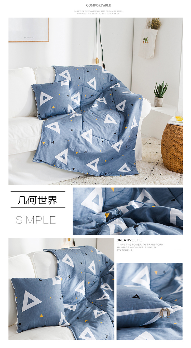 Chăn bông gối điều hòa không khí sử dụng kép được bao phủ bởi chăn đệm xe bằng văn phòng gối sofa gối ngủ gối văn phòng 2 trong 1