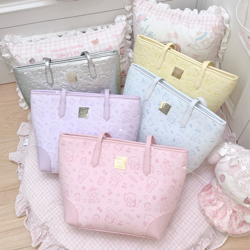 Snow Island Store Mikko Collaboration Tote Bag, Cute and Versatile, Large Capacity, Commuter Student Shoulder Bag for Women