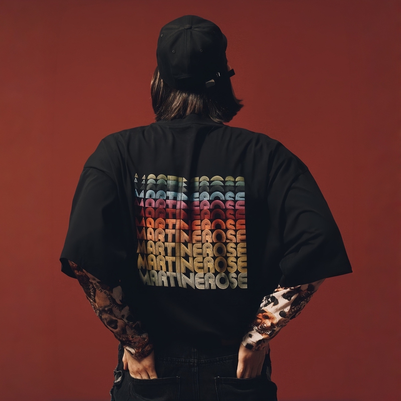 Martine Rose American Heavyweight High Street Fashion Brand Rainbow Gradient Slogan Couple Loose Unisex Short-Sleeve T-Shirt