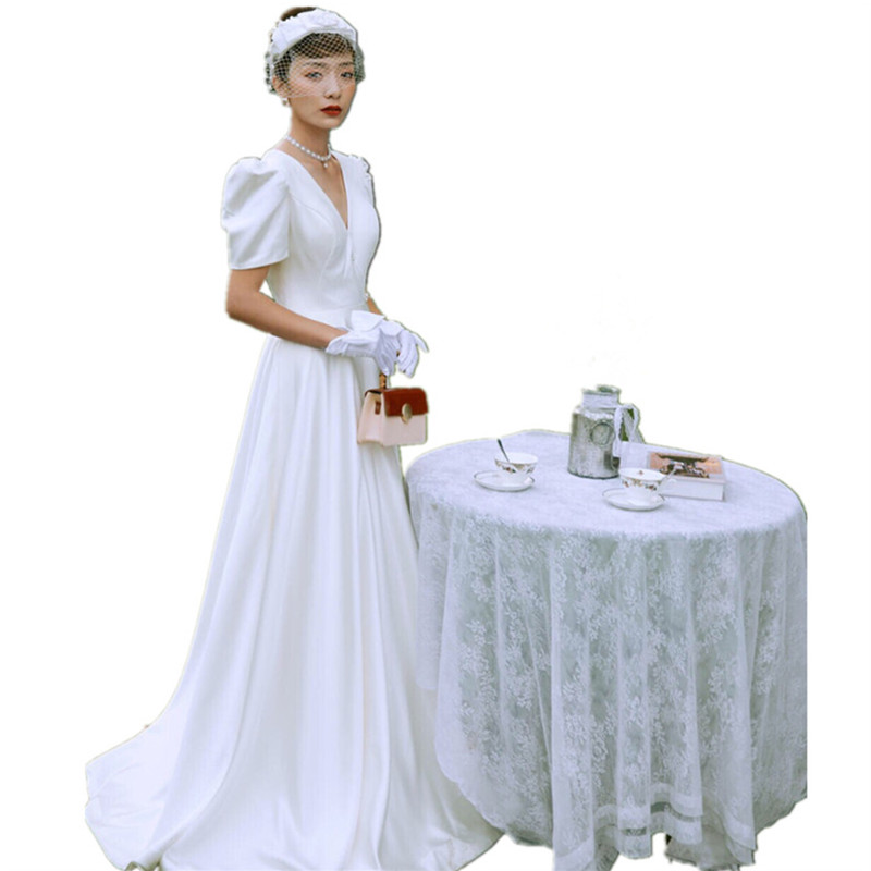 The store returns to pass the thousand French -style light wedding dress minimalist Super Xianheben retro satin Shooting 20 shots 20 The store returns to pass the thousand French -style light wedding dress minimalist Super Xianheben retro satin Shooting 20 shots 20