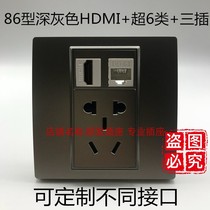 Темно-серая сеть HDMI с трехплавильной панелью 86 глубокая космическая зола hdmi hdmi highdefinition компьютер 3-вилка 5