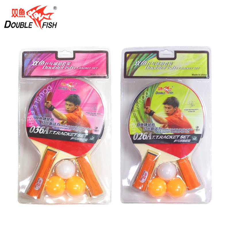 Double fish 026A 036A table tennis racket pair for dress shooting children entertainment double pat (adult not applicable)