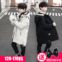 Boy cotton clothes winter clothing 12-15 years old 2021 New winter 7 year old mid-winter cotton foreign jacket mid-length cotton clothing