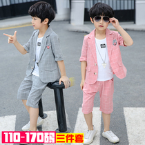 Boy suits suit Three sets of 2022 new Summer foreign handsome Summer Childrens boys West suit Inlenxia dress