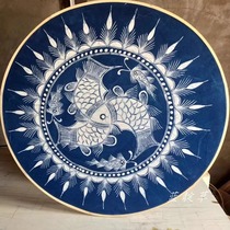 Guizhou batik customized cultural and creative literary and artistic decoration ethnic hotel hotel restaurant furnishings intangible cultural heritage plant dyeing art