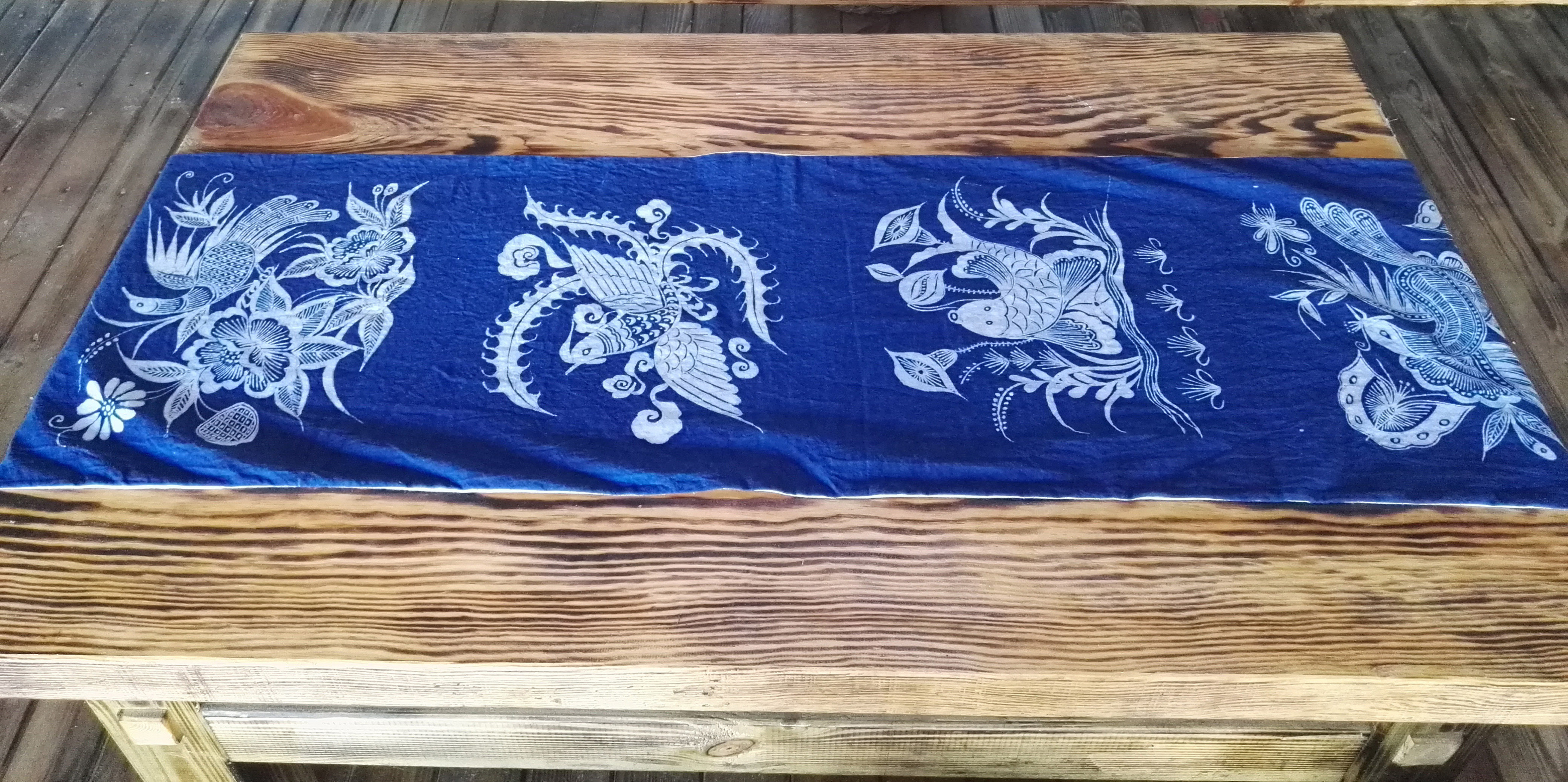 Wax Dyeing Cloth Art Table Flag Tablectable Cloth Tea Flag Tea XI Guizhou Wax Dyeing Danzhai Batik is not Ninghang Wax Dyeing and Processing