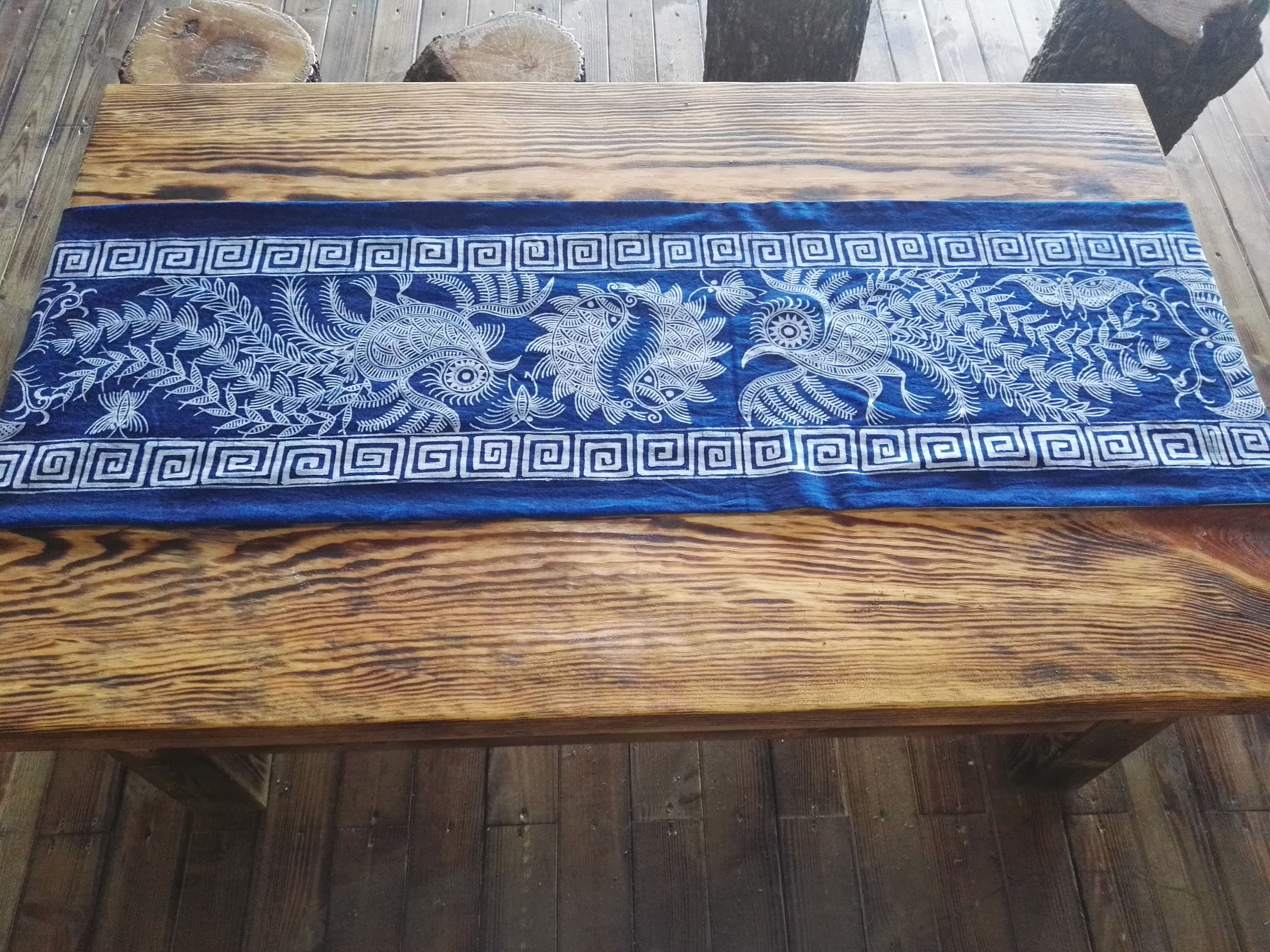 Batik table flag tablecloth tea flag tea seat mu flag single custom processing OEM Guizhou batik batik clothes processing