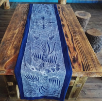 Wax Dyeing Table Cloth Table Flag Tea Banner Bed Flag Holding Pillow Back Cushions Guizhou Wax Dyeing Tanzhai Batik Non-Ning Air Dyeing Custom