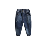 Осенние штаны для мальчиков, детские джинсы, облегающий крой, детская одежда