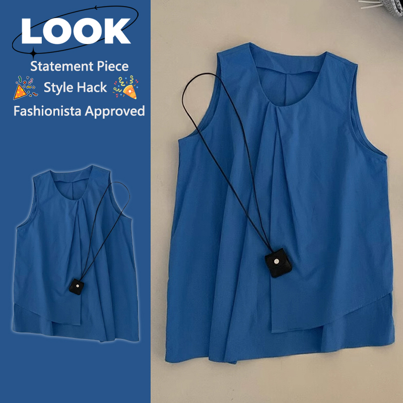 Guangzhou Thirteen Rows High-End Popular Item~ Irregular Round Neck Sleeveless Vest for Women 2025 New Summer Korean Style Top Guangzhou Thirteen Rows High-End Popular Item~ Irregular Round Neck Sleeveless Vest for Women 2025 New Summer Korean Style Top