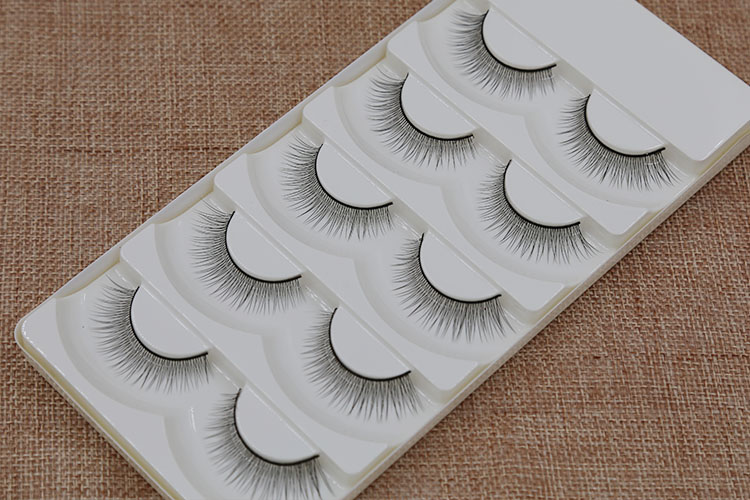 Lông mi giả dài tự nhiên Nhật Bản trang điểm nude nhẹ đuôi dài thân cứng Lông mi giả mới làm quen với lông mi - Lông mi giả mi giả 5d
