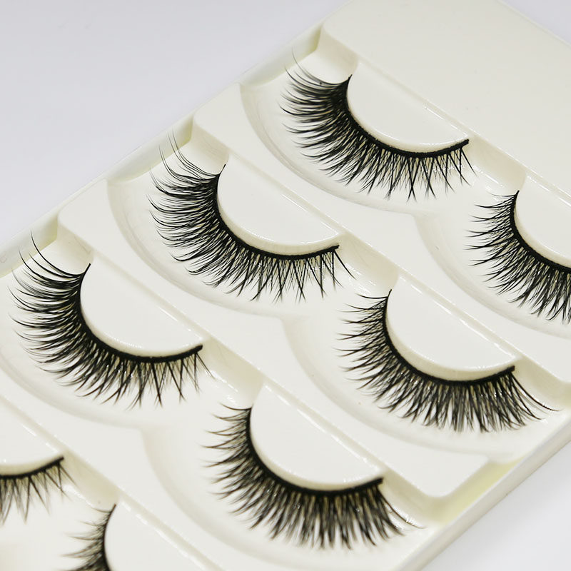 False eyelashes slender thick eye tail lengthening natural realistic nude makeup daily photo bridal makeup hard stem false eyelashes