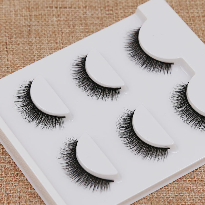 3D Three-dimensional False Eyelashes Supernatural Short Thick Cross False Eyelashes M-30 Glue Free - Taobao