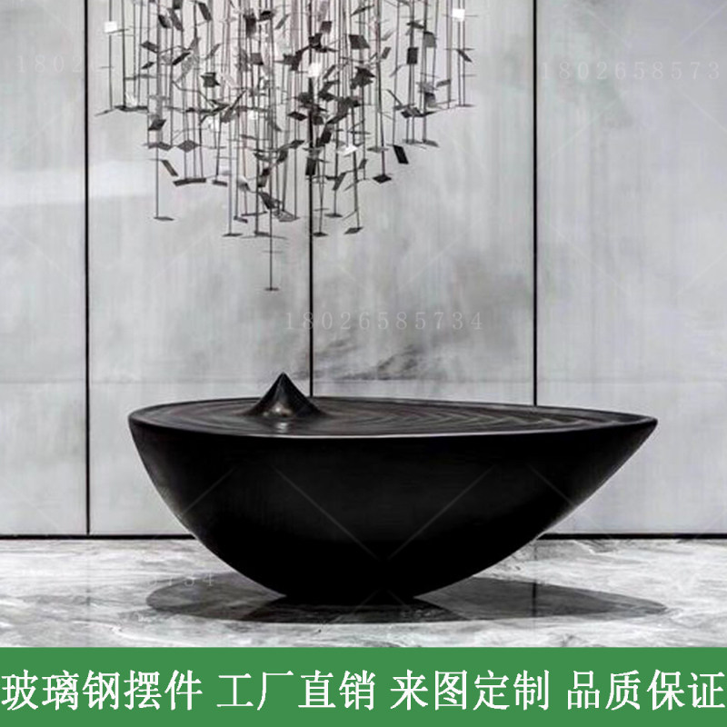 Lobby water drop wave ornament water drop floor sculpture FRP modern art light luxury flowing water decoration hotel