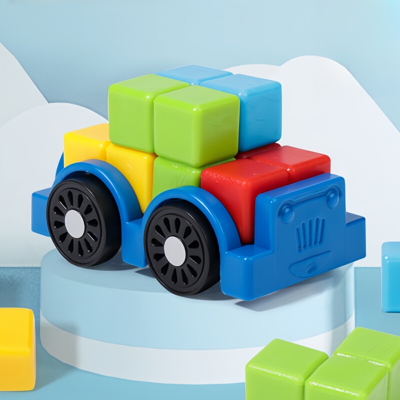 Mini Smart Color Matching Children's Educational Toy Space Early Learning Logic Building Blocks Car Board Game 2 Years+