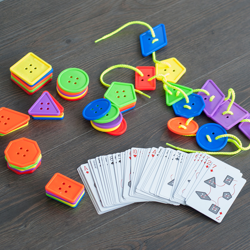 Brain Power Big Combat Button to wear rope threading perforation Piercing Subgame Baby Game Baby Early Education Enlightenment Intelligence Toy
