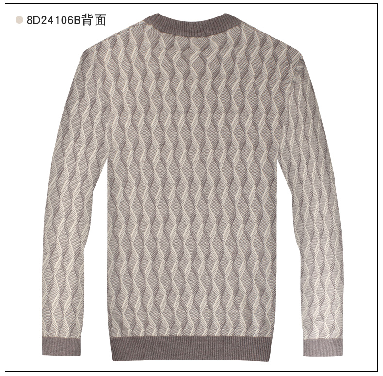 Áo len cashmere của nam giới len trung niên áo len ấm áp mùa đông lỏng lẻo đầu tròn cổ đan áo len dày - Áo len Cashmere áo thun nam cổ tròn
