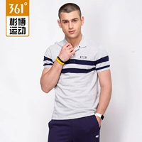 Áo thun nam tay ngắn mùa hè 361 độ thể thao và áo sơ mi POLO sọc cotton thoải mái 551729103 ao thun polo nam