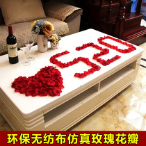 Simulation rose petals wedding confession scene decoration Valentines Day proposal romantic wedding decoration fake flower sea rain
