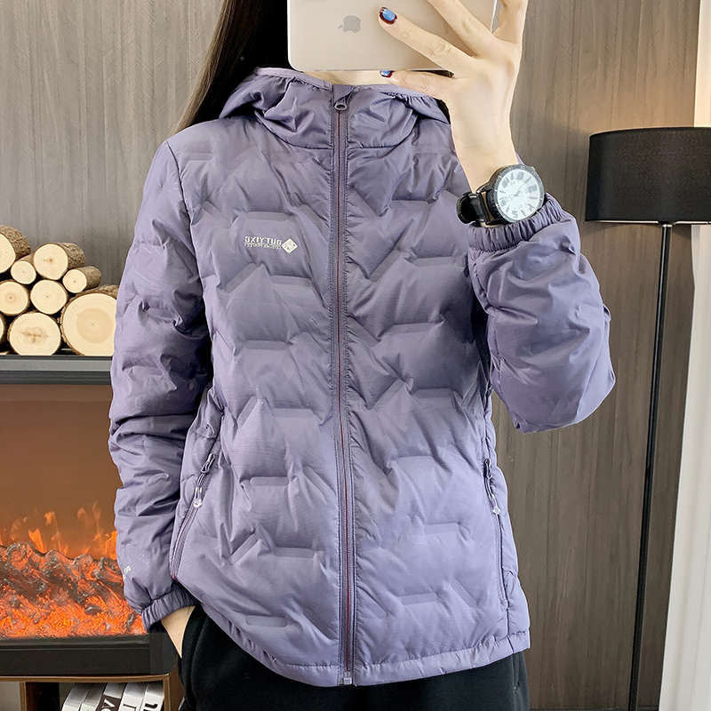 New Lightweight down Jacket for Women 2025 Popular Hooded Gray Duck down Autumn and Winter Petite Coat Women's down Jacket