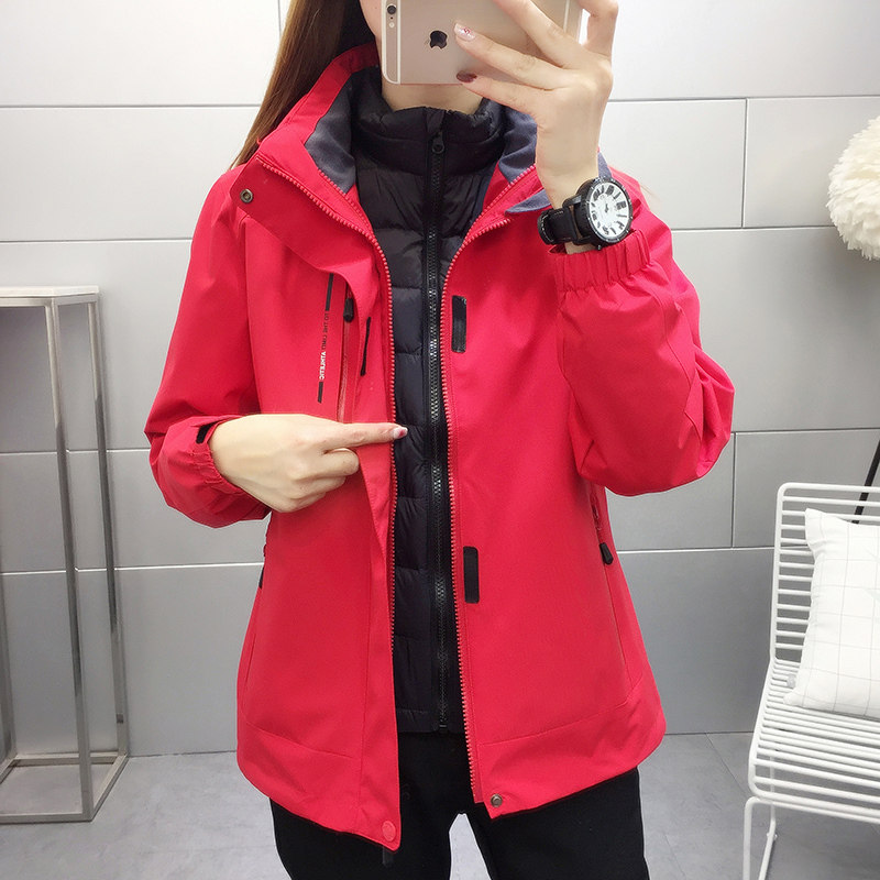 Submachine clothing Women's three-in-one detachable down-down Neri Men's two sets Outdoor women's South Korean Tide Cards Winter Coats