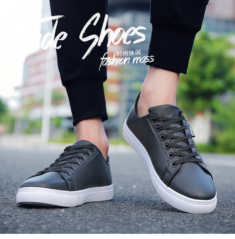 Giày mùa thu 2018 mới màu trắng nam phiên bản Hàn Quốc của xu hướng giày trắng nam thể thao giản dị thấp giúp giày sinh viên giày thủy triều giày sneaker nam trắng