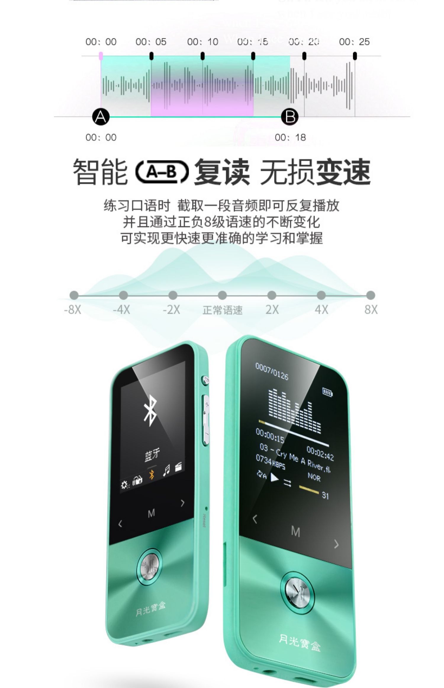 máy nghe nhạc ak100ii	 Hộp kho báu ánh trăng F109 bên ngoài Bluetooth MP3 Máy nghe nhạc MP4 có thẻ màn hình Học sinh nhỏ không mất tiếng Anh lặp lại tốc độ biến thể thao chạy ghi âm Lớp giảm tiếng ồn máy nghe nhạc marshall