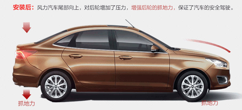 Dành riêng cho Ford Forex cánh sau Forrest sửa đổi thể thao cánh cố định dán trang trí miễn phí đấm đuôi xe - Sopida trên Đuôi gió the thao