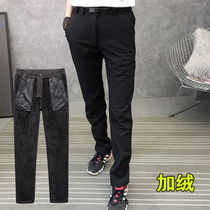 Autumn and winter outdoor assault pants women plus velvet thickened windproof Waterproof warm elastic mountaineering pants mens soft shell pants couples