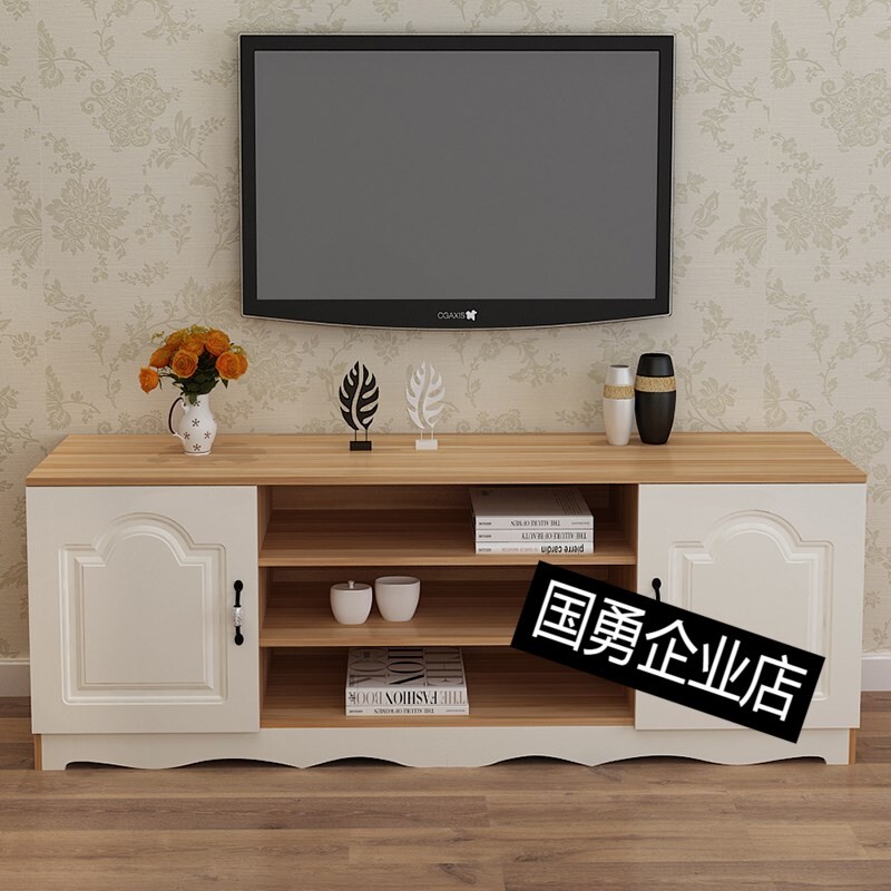 Practical new house TV cabinet Double waterproof mini wall cabinet Small apartment coffee table Walnut simple 1 3 meters European style