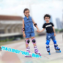 Childrens flash skates adjustable roller skates big childrens inline skates full set for boys and girls beginners
