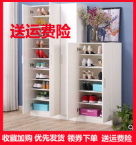 Fashion home door wooden shoe cabinet large capacity multifunctional living room wall side multi-layer shoe cabinet format adjustable