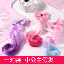 Childrens Wig Bow Hair Clip Headdress Girls Little Girl Pink Long Hair Decoration Princess Girl Baby Hair Accessories