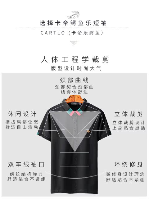 Áo thun ngắn tay cá sấu Cartier 2018 hè mới áo polo trẻ trung nam nửa tay Slim nam thời trang áo polo